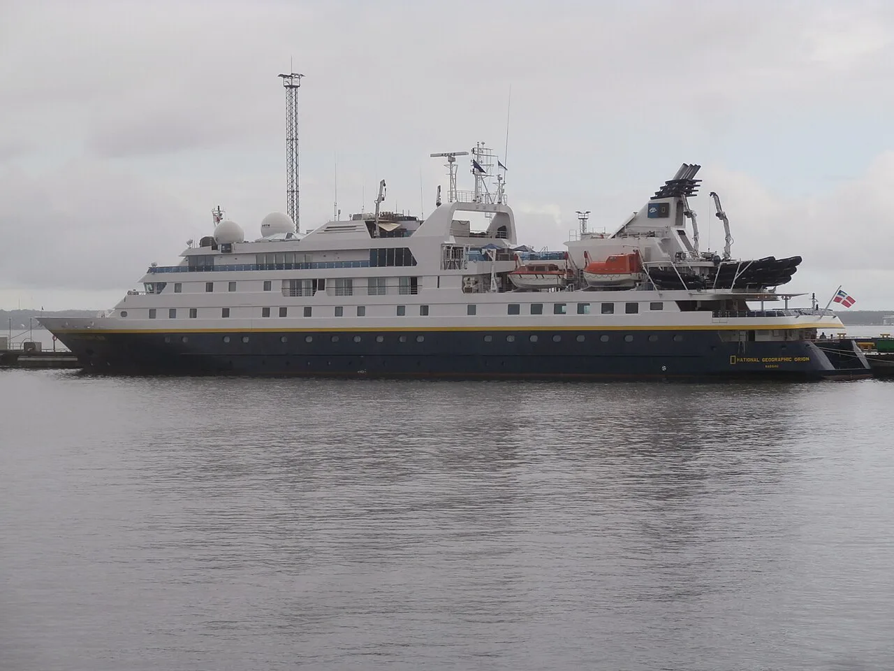 National Geographic Orion at Pier 24 Old City Harbour Port of Tallinn 14 August, Europe