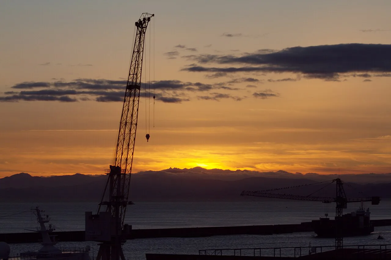 Sunset - Harbour of Genoa seen from Piazzale di San Francesco D'Assisi - Genoa