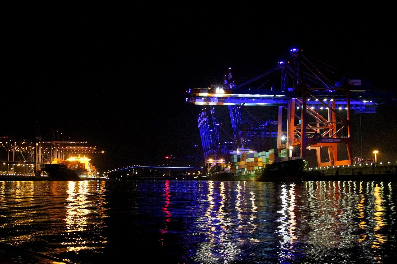 Part of Container Harbour of Hamburg, Germany