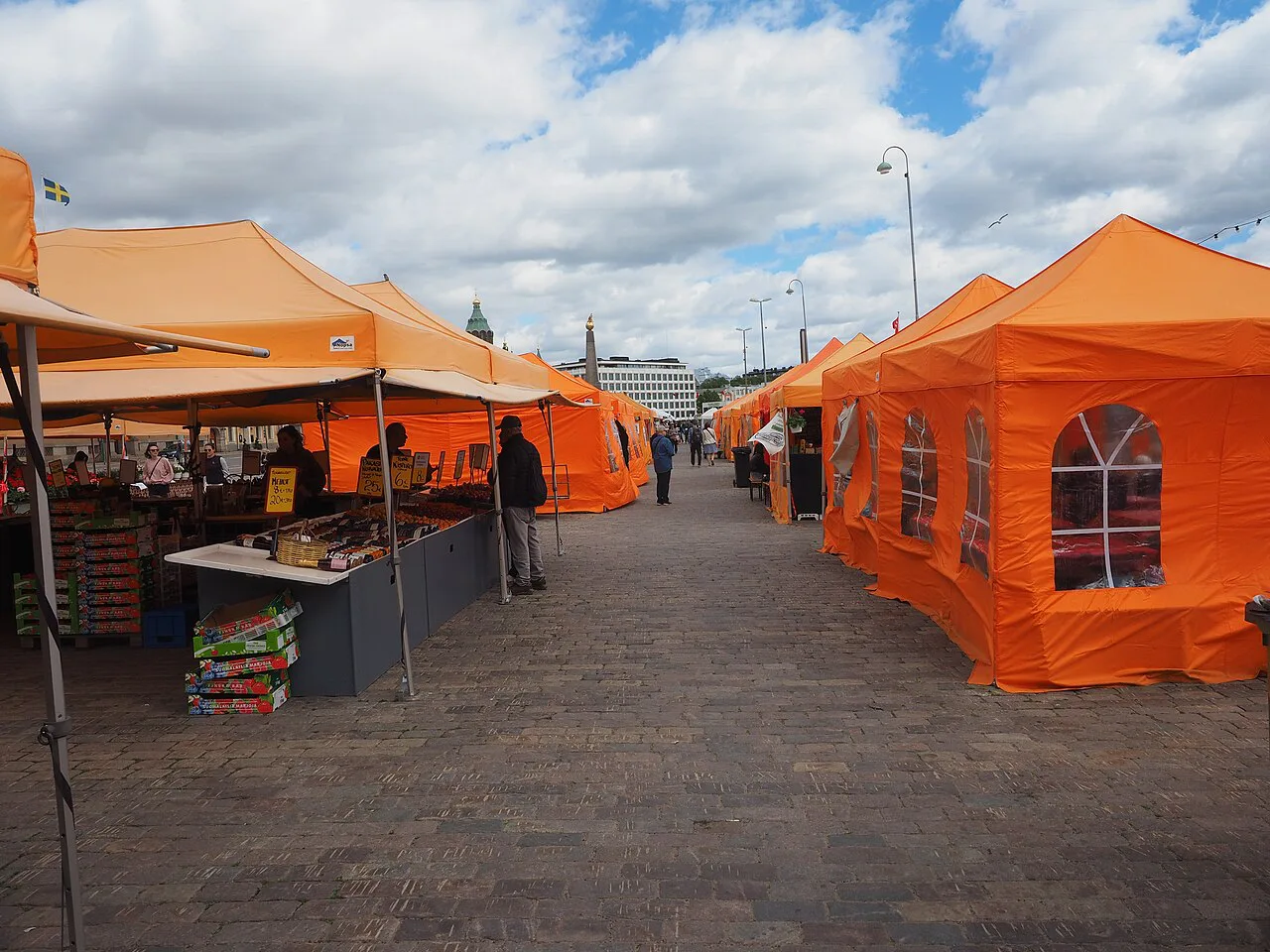 Helsinki Market Square on a sunny afternoon in May