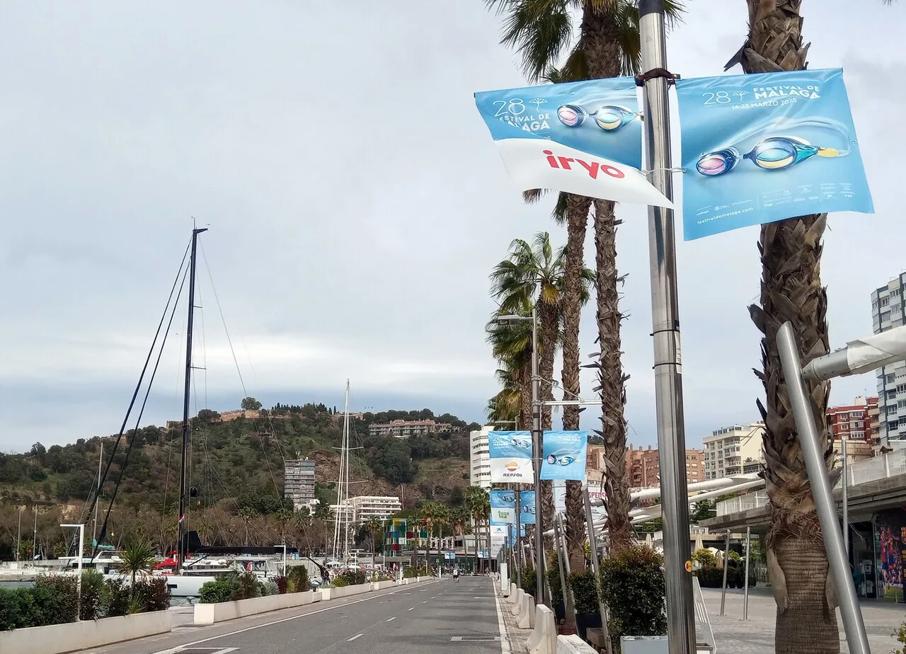 Málaga Film Festival Plakatwerbung Muelle Uno