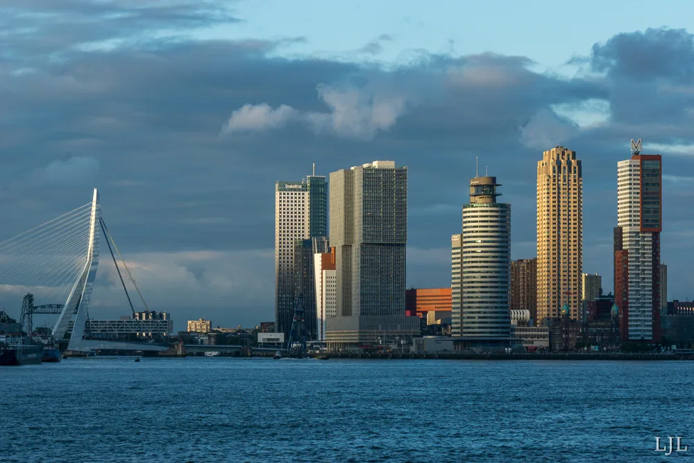 Skyline-rotterdam- erasmusbrug-wilhelminapier