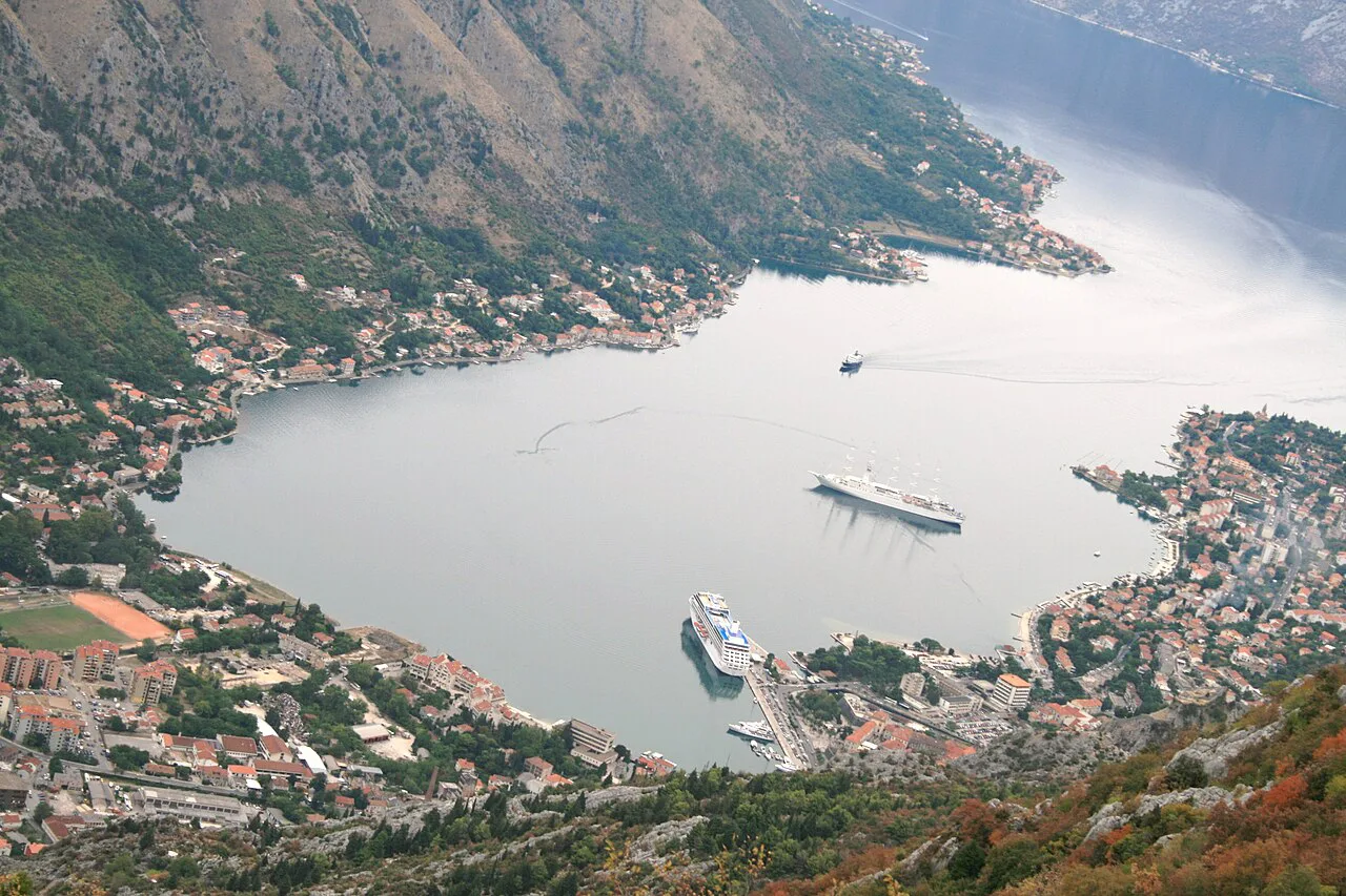 Bay of Kotor and ships in port