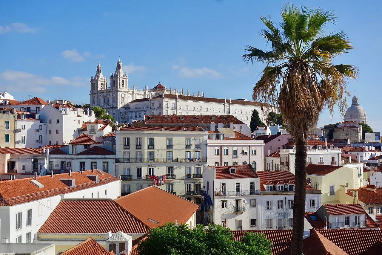 Church of São Vicente of Fora and Alfama from Miradouro das Portas do Sol, Lisbon