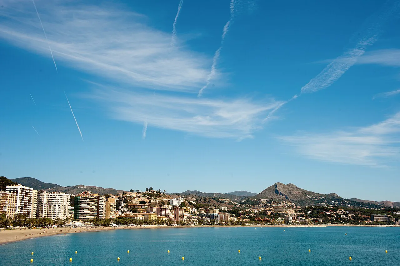 Panoramic view of Málaga harbour. Andalusia, Spain, Southeastern Europe