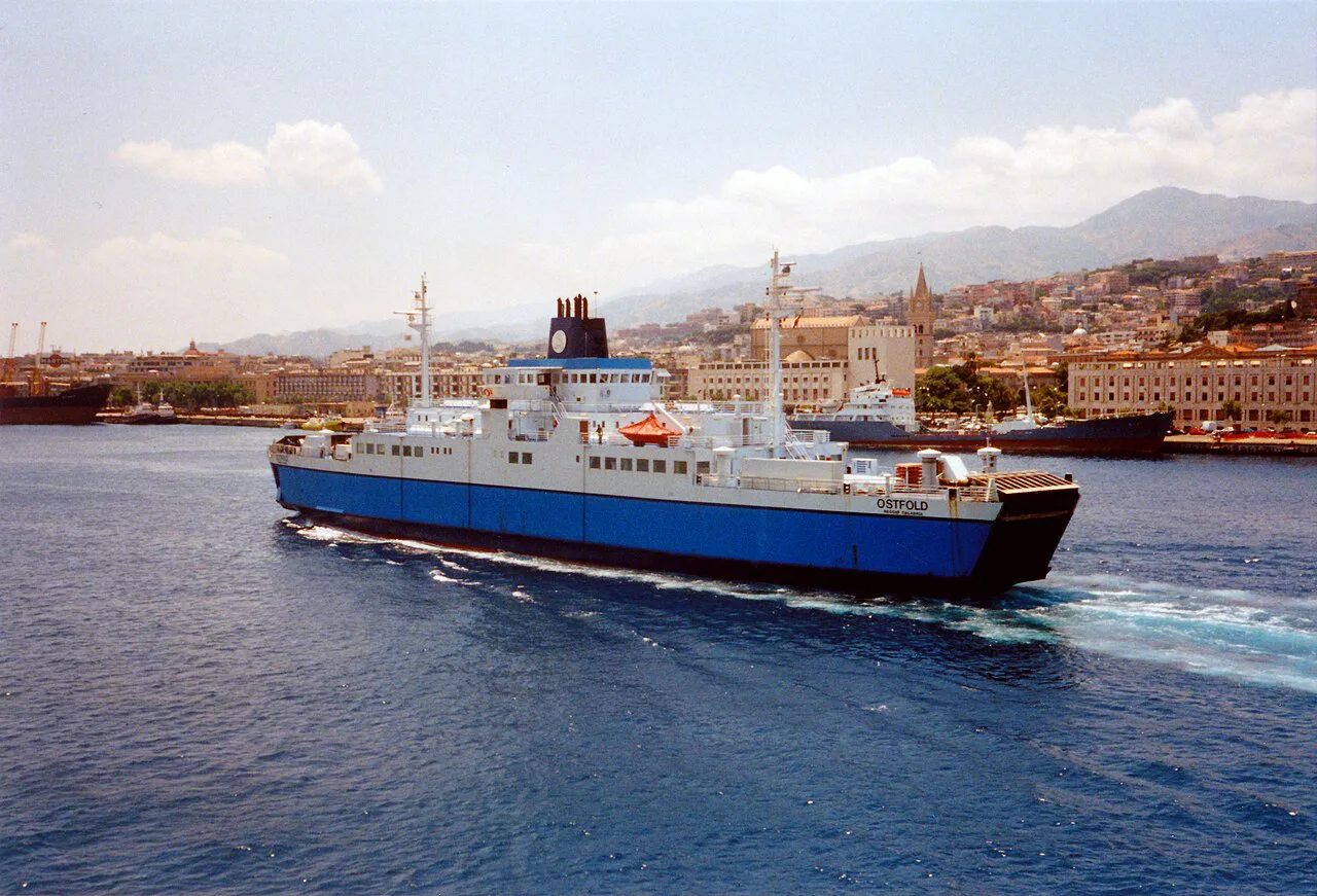 Ferry Ostfold entering the Harbour of Messina - Sicily - Italy - 18 June
