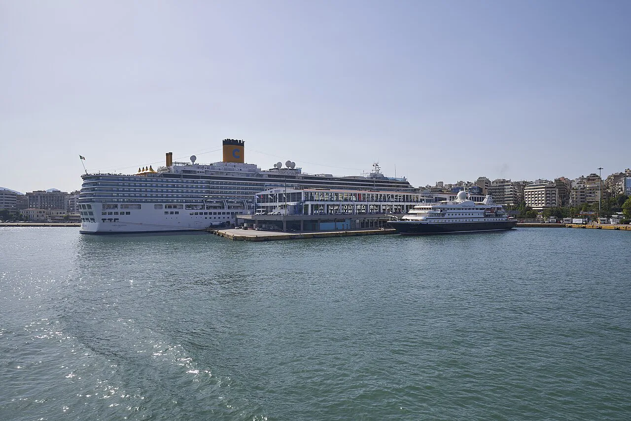 At the harbour of Piraeus on July