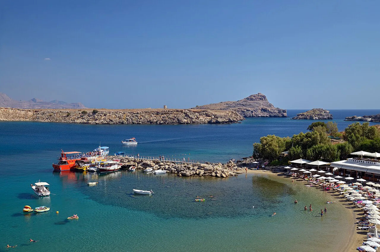 Pier at Lindos. Rhodes, Greece