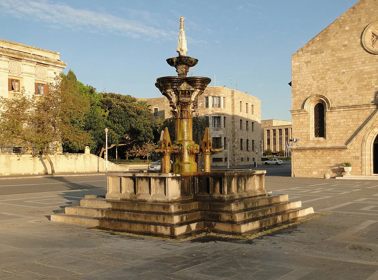 Fountain in Rhodes Harbour
