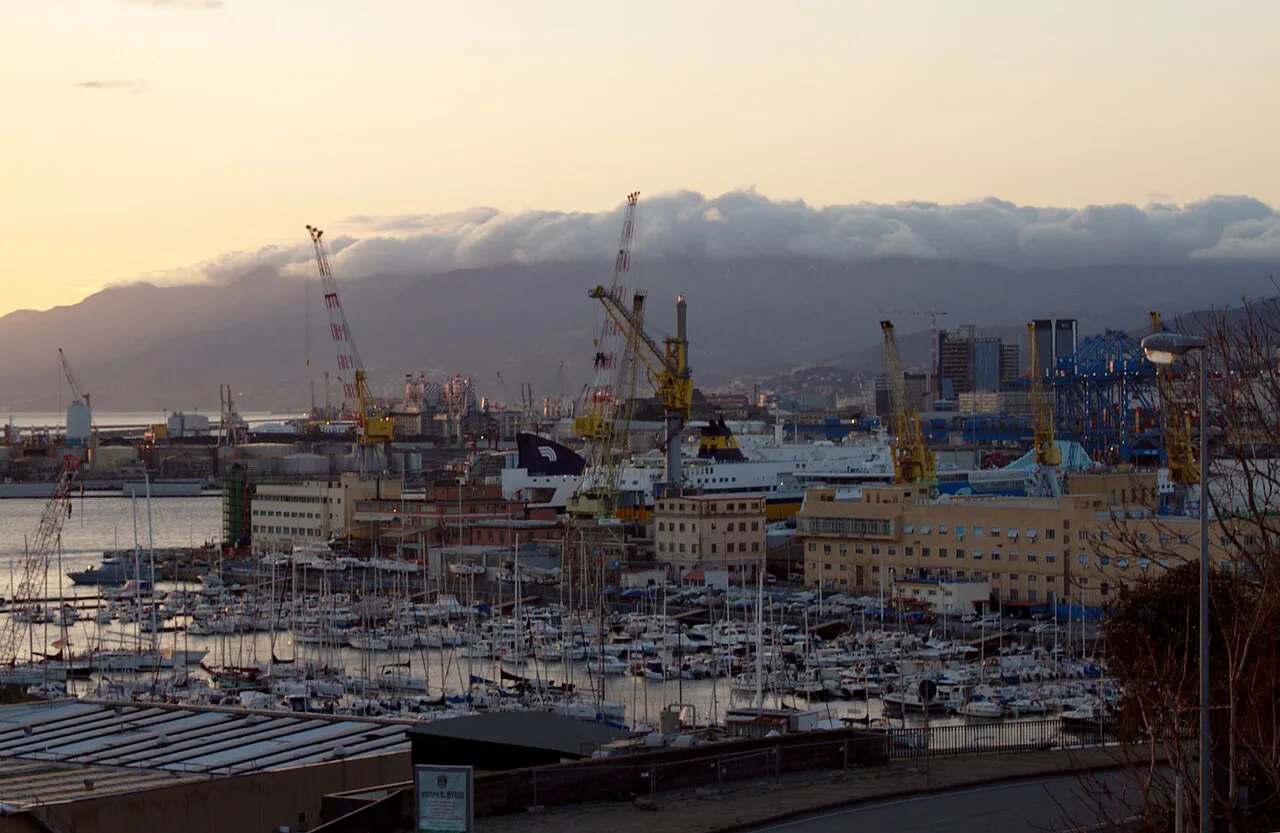 Clouds rolling down the mountains - Genoa