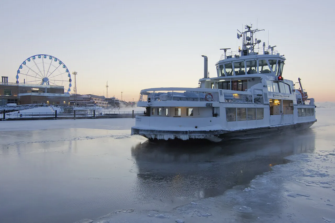Suomenlinna II ship in South Harbour, Helsinki, Finland, January