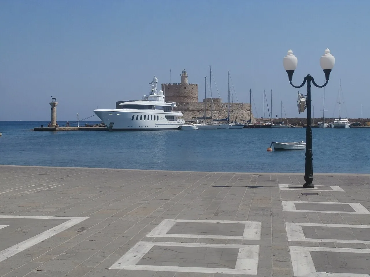 Megan at Quay in Mandraki Harbour Rhodes 1 September