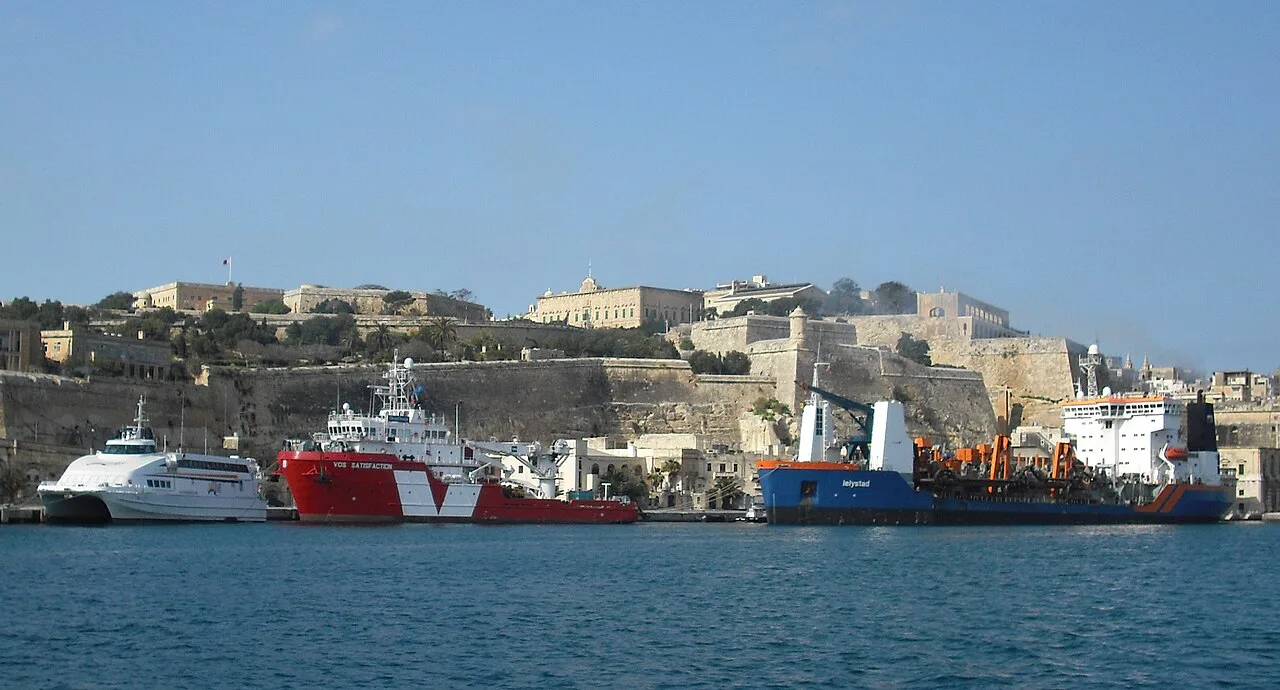 Ships and Fort, The Grand Harbour, Valletta-Three Cities, Malta