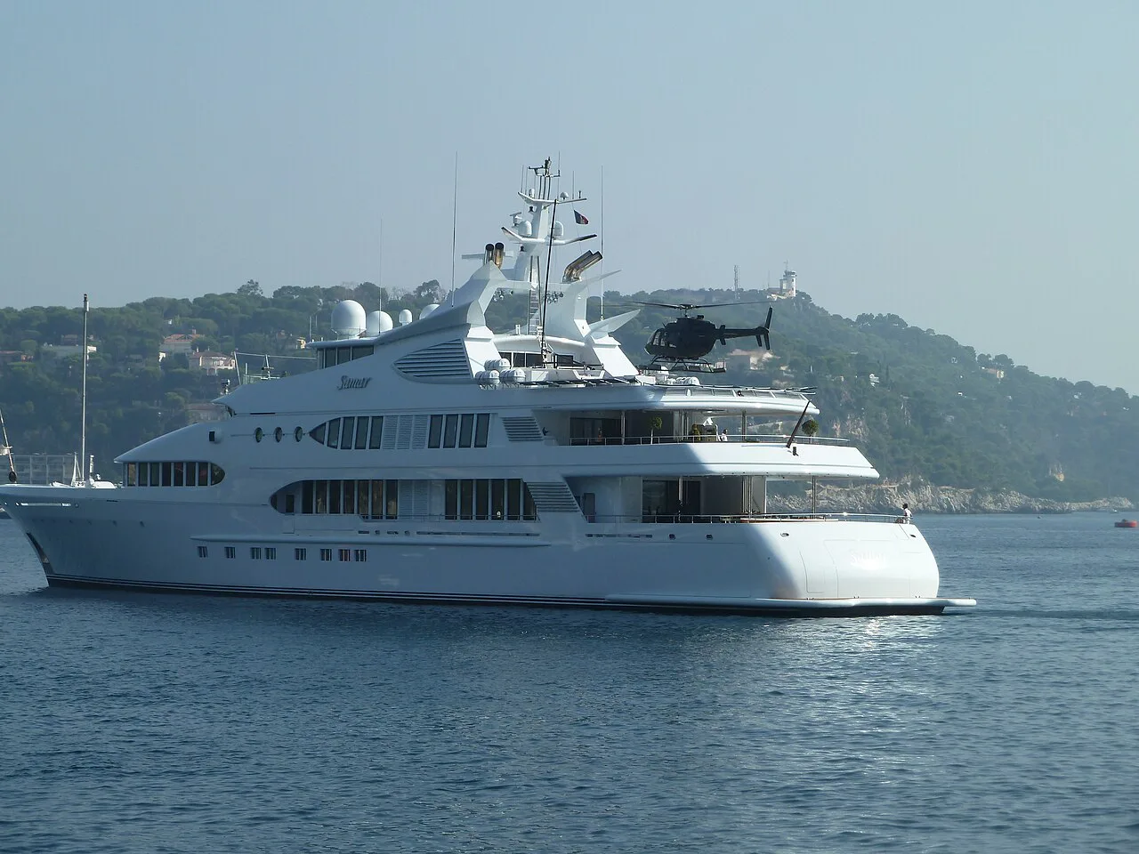 Heli on SAMAR at Villefranche Harbour
