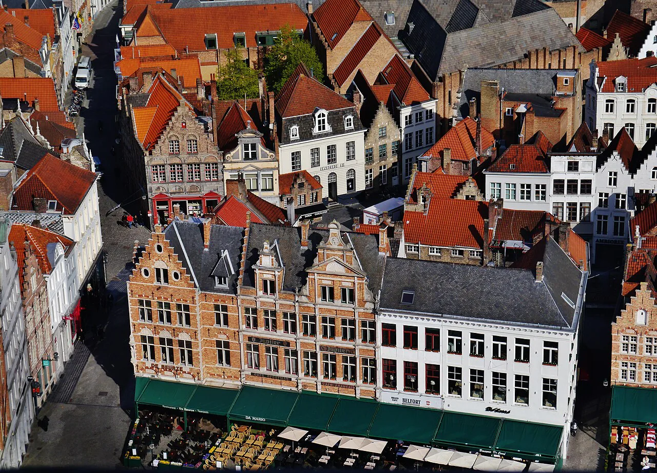 Brügge Markt viewed from Belfried, Zeebrugge